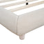 Upholstered Platform Bed With Thick Solid Frame And Stylish Curve-Shaped Design