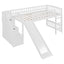 Loft Stairway Bed With 2 Drawers, Convertible Ladder And Slide