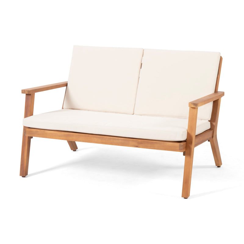 Serenit - 2 Piece Patio Set With Cushions, Loveseat And Coffee Table - Beige / Brown