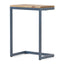 C Shaped End Table With Iron Base And Fir Wood To
