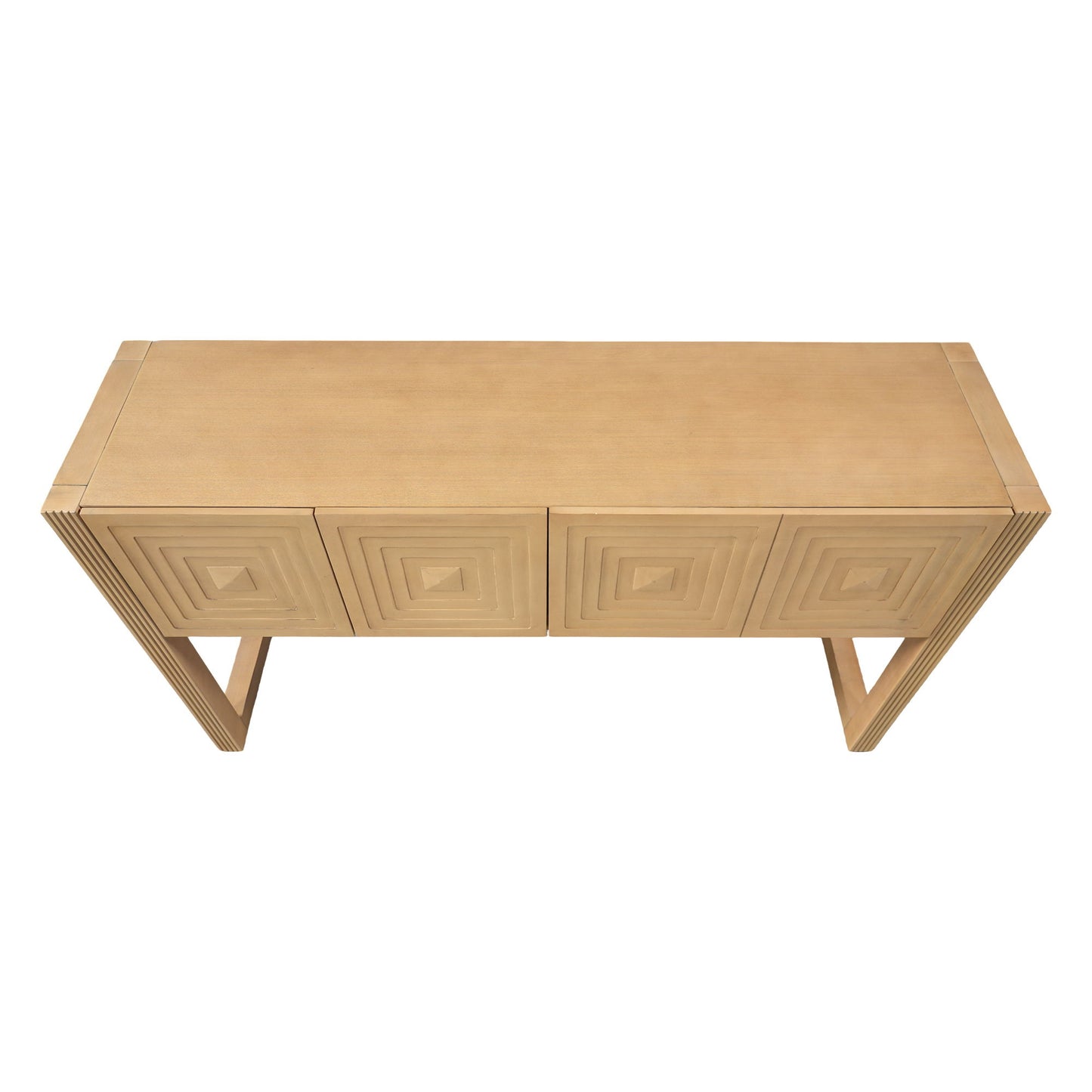 Geometric Carved Console Table With 3 Soft Close Drawers