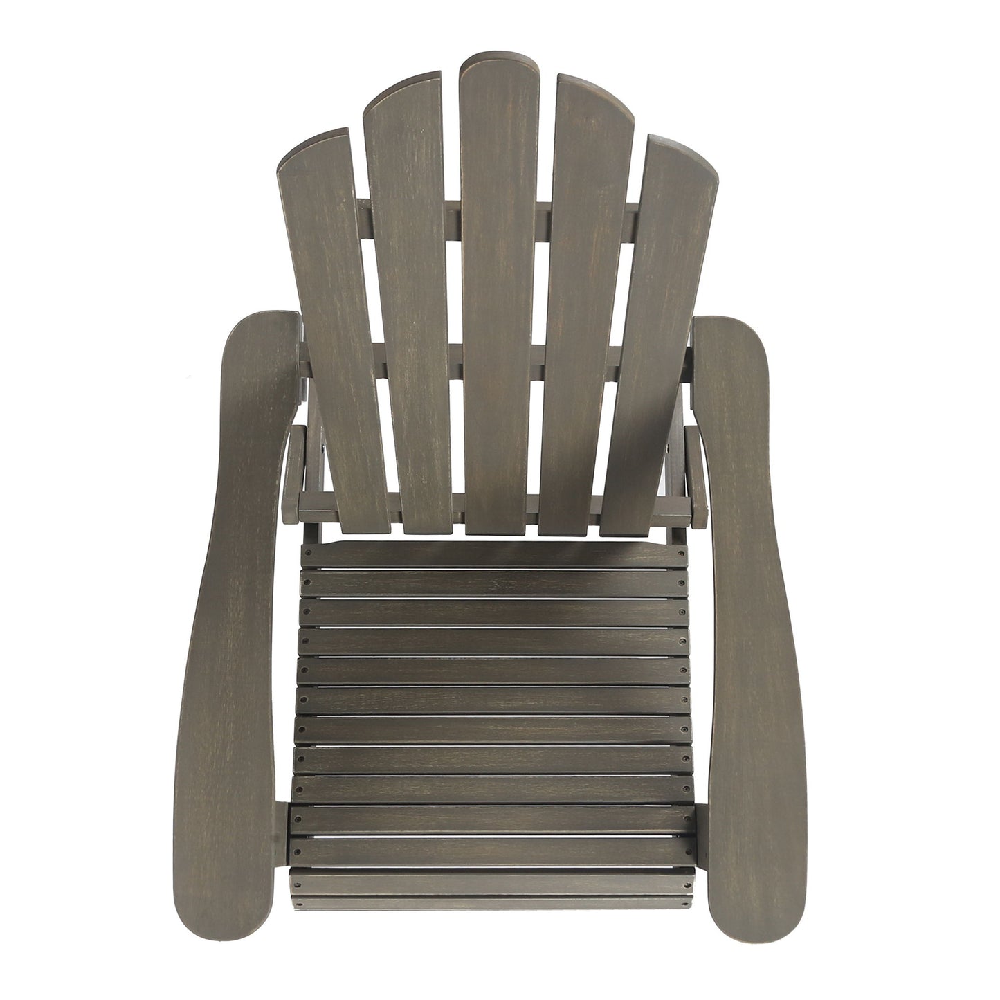 Outdoor Foldable Adirondack Chair With Hand Crafted Details - Gray