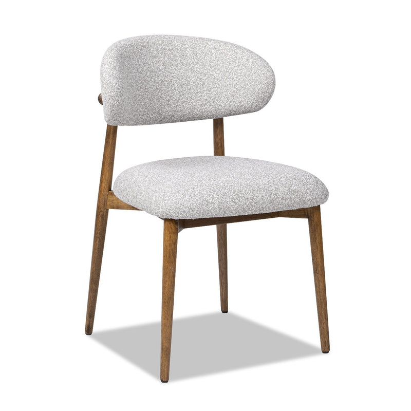 Locke - Silla de comedor tapizada moderna con estructura - Gris