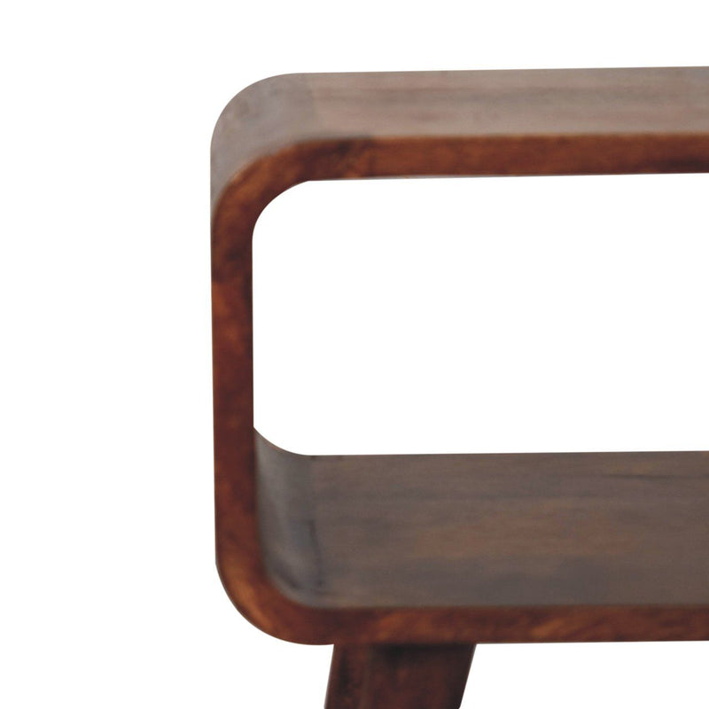 Mini Curved Open Nightstand - Caramel