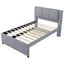 Upholstery Platform Bed With Trundle, Trundle Can Be Flat Or Erected