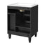 Bathroom Vanity With Sink, Deep Drawer And Pull Out Basket, Rectangular Design - Black