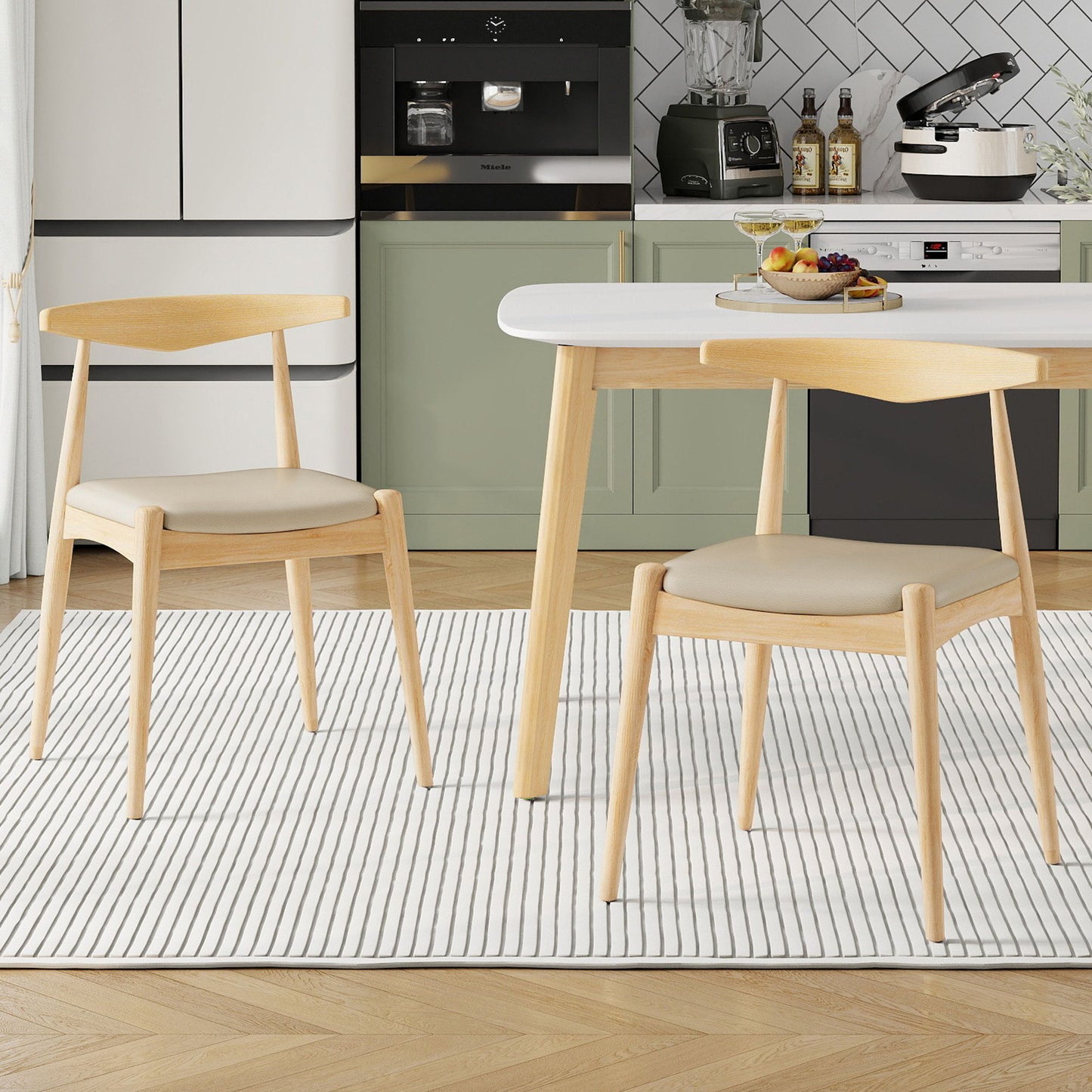 Dining Chairs With Ergonomic Backrest (Set of 2)