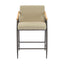 Counter Stool Set With Espresso Metal Frame - Khaki