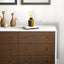 Dresser 6 Drawer - Dark Brown / White