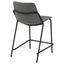 Counter Height Stools With Footrest (Set of 2) - Gray / Black