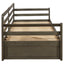 Twin Long 2 Drawer Daybed With Extendable Trundle, Storage Drawers, Fits Standard Mattress - Gray