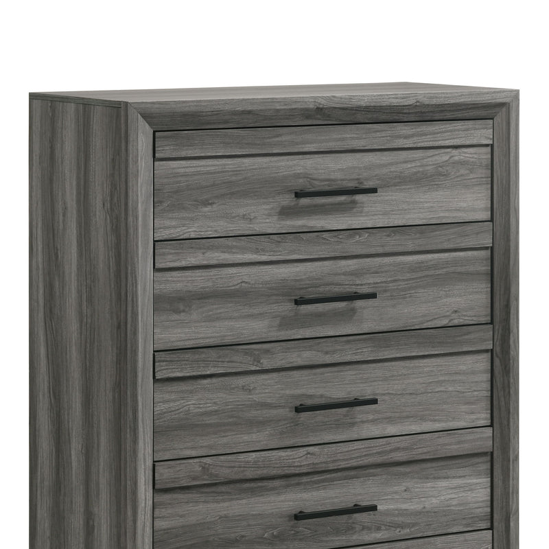 Denver - 5 Drawer Chest - Gray