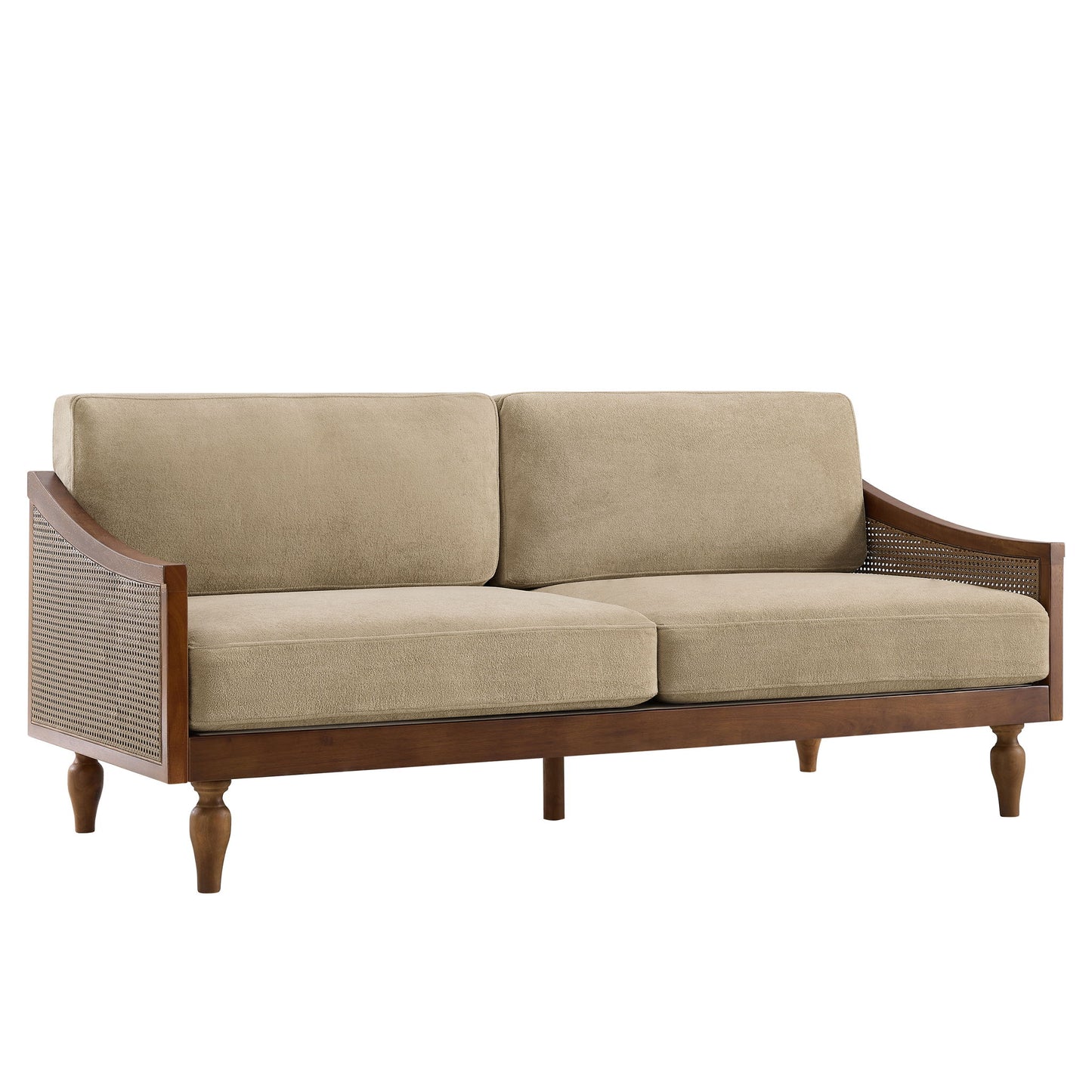 3 Seater Sofa With Rattan Armrests