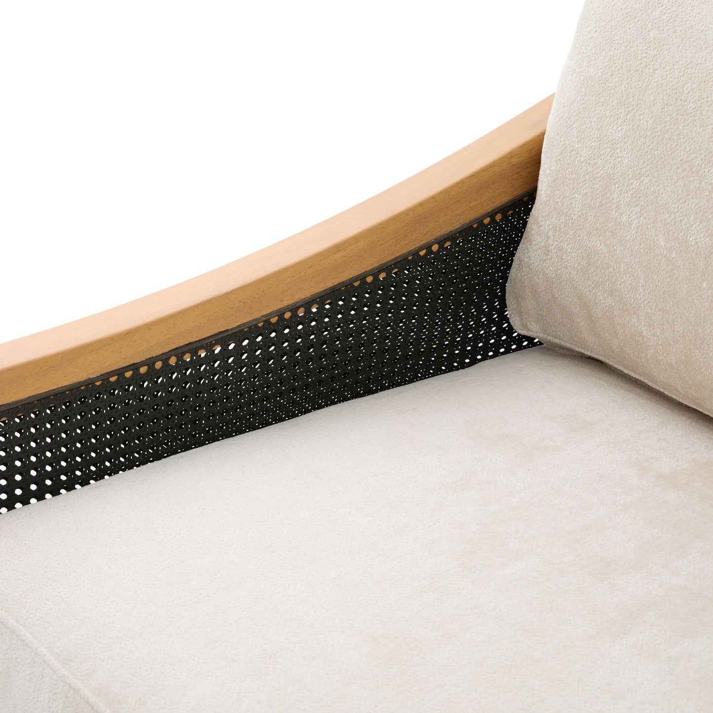 3 Seater Sofa With Rattan Armrests