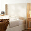 Carmen - King Size Upholstered Wingback Bed - Ivory