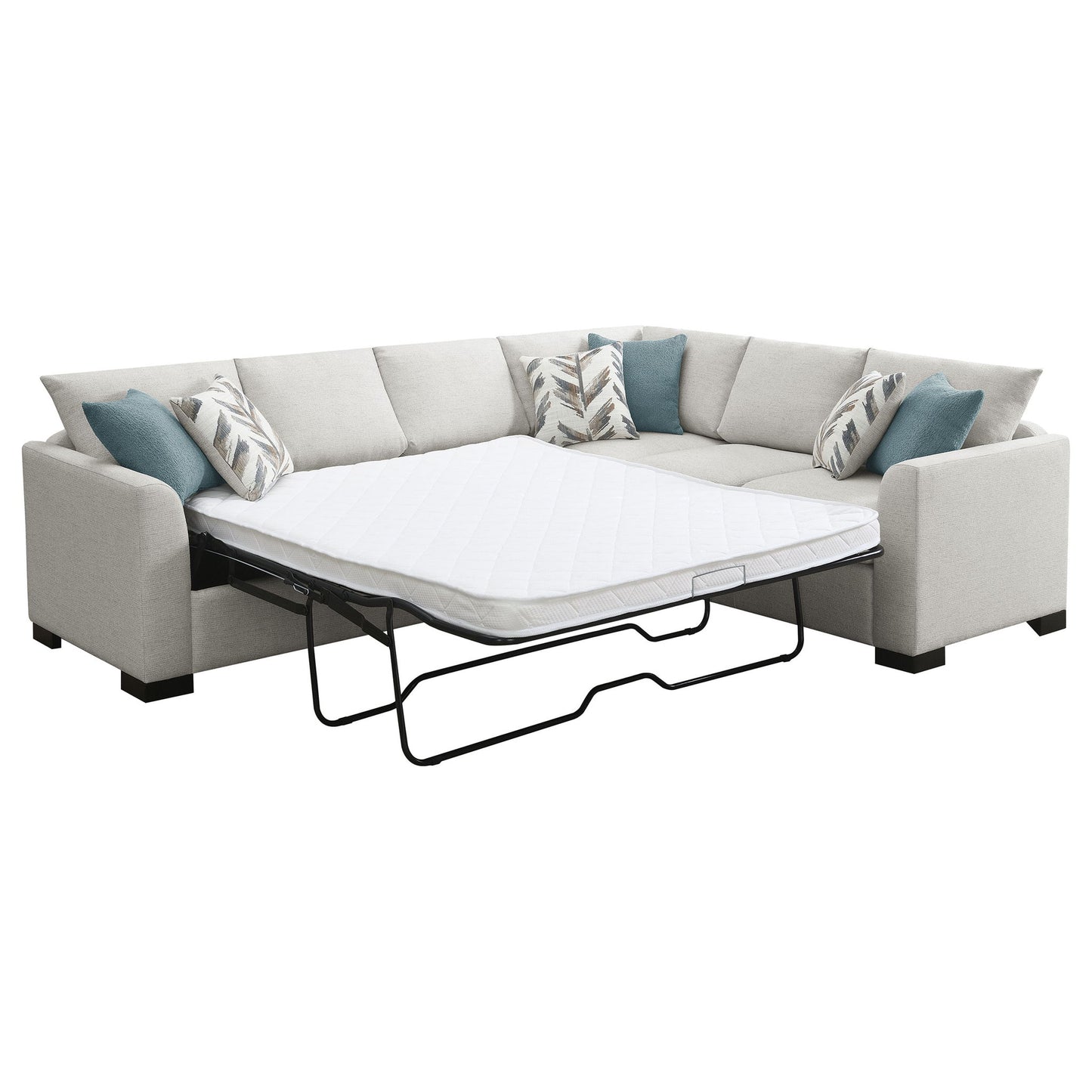 Radison - Upholstered Sectional Sofa With Hidden Sleeper - Greige