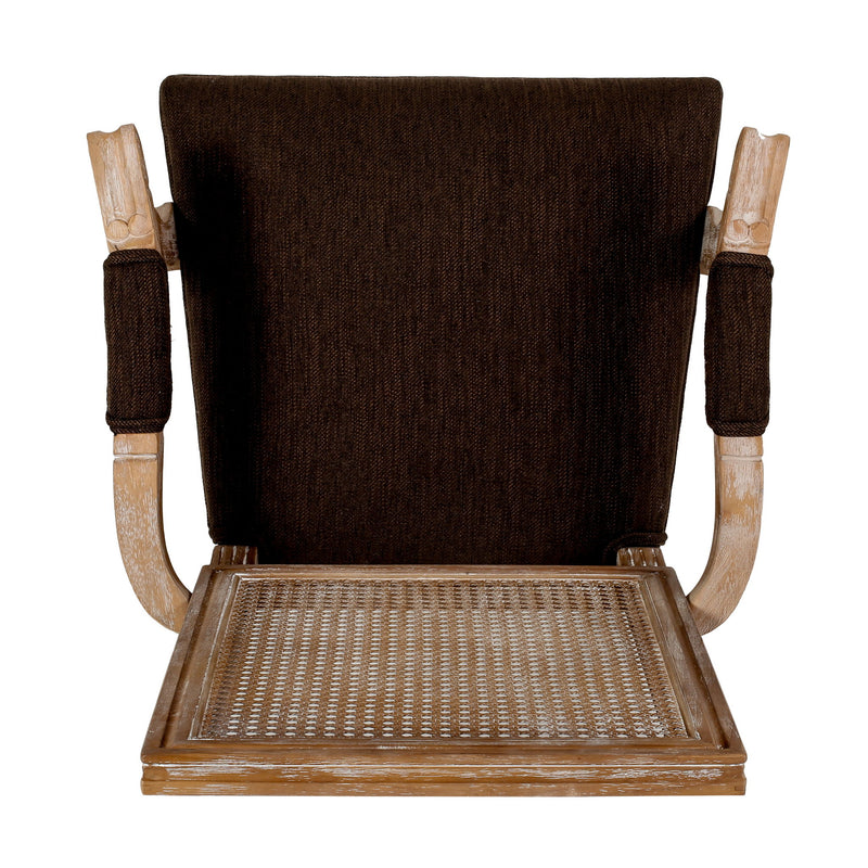 Elegant French Country Style Dining Chair With Cane Backrest