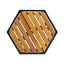 Outdoor Side Table With Iron Base And Slatted Top - Brown
