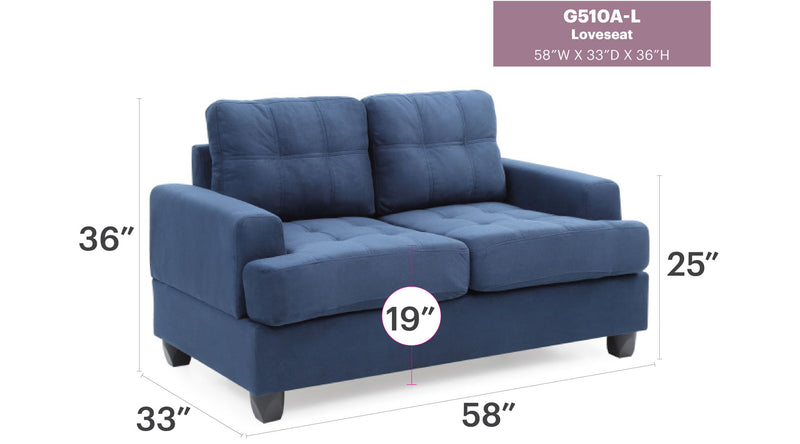 Stylish Transitional Loveseat For Two