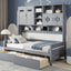 Daybed With All-In-One Cabinet And Shelf