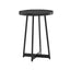 Ranlo - Round Accent Table With Geometric Legs - Black