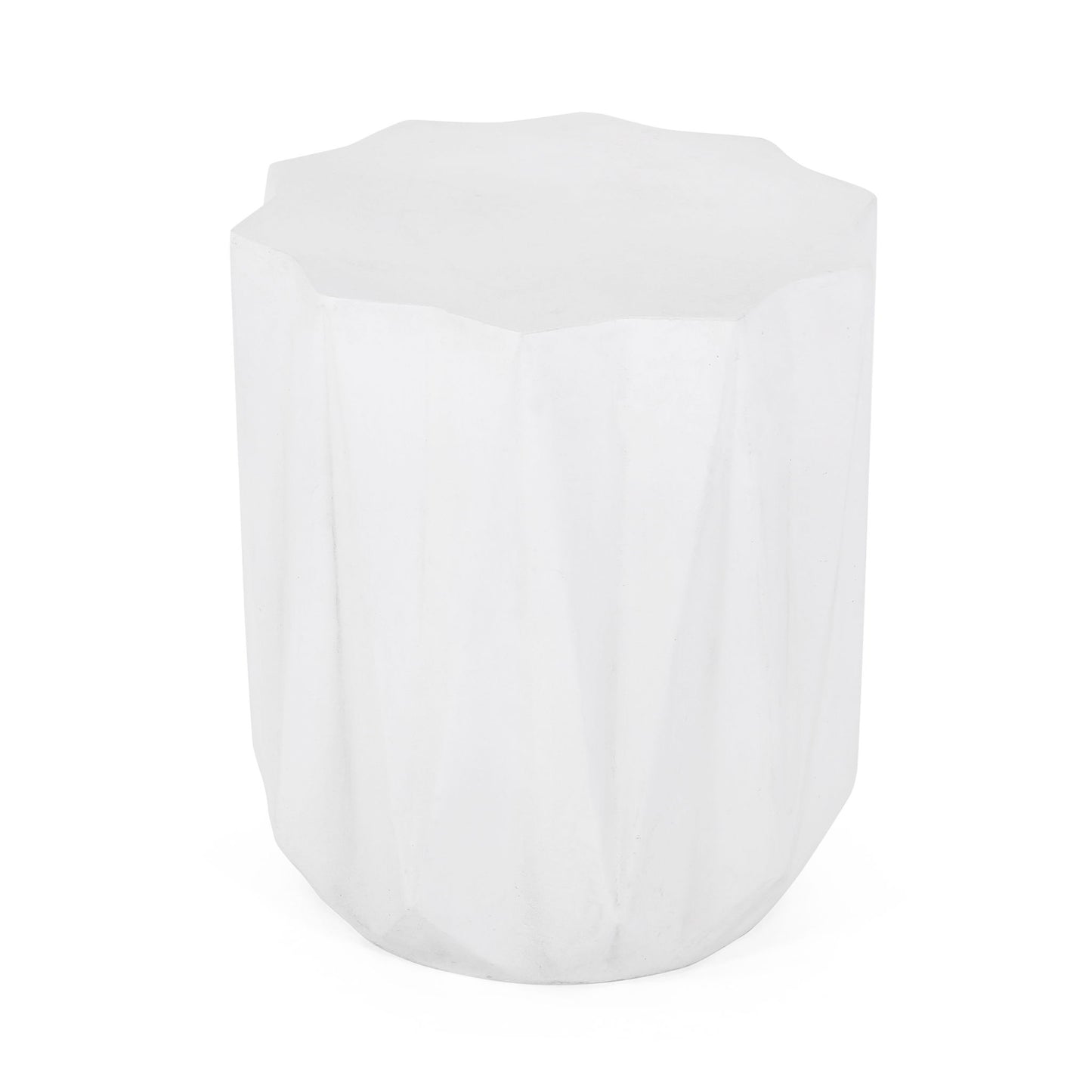 Outdoor Lightweight Concrete Side Table - Antique White