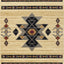 Tribes - 5'3" X 7'3" Southwest Area Rug Polypropylene - Cream