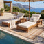 Chaise Lounge Set With 4 Fold Cushion And Built In Headrest, 3 Position Adjustable