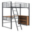 Loft Bed & 3 Layers Of Shelves And L-Shaped Desk
