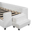 Upholstered Daybed With Bear Shaped Headboard, Hydraulic System And Breathable Fence