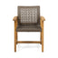 7 Piece Patio Dining Set, Slatted Table & 6 Chairs For Patio Garden - Mocha / Teak