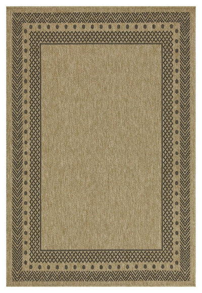 Earth - 5'3" X 7'3" Polypropylene Indoor, Outdoor Area Rug - Jute / Black