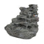 Concrete Rock Waterfall Fountain With LED Lights, Outdoor Garden Decor