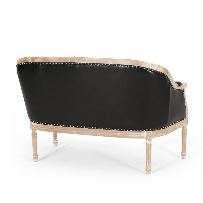 French Country Chesterfield Style Tufted Loveseat