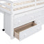 Loft Bed With Retractable Writing Desk And 4 Drawers, With Lateral Portable Desk And Shelves