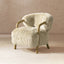Becker - Rustic Oak Sheepskin Upholstered Accent Arm Chair - Taupe Beige