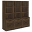 Geary - 3 Piece Wall Unit Bookcase Set With USB Storage
