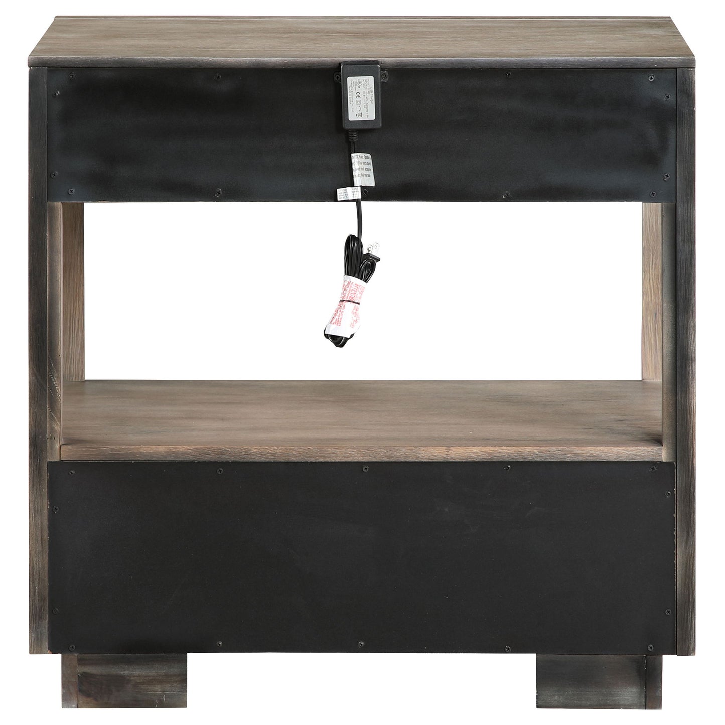Prescott - 2 Drawers Nightstand With Open Shelf - Taupe