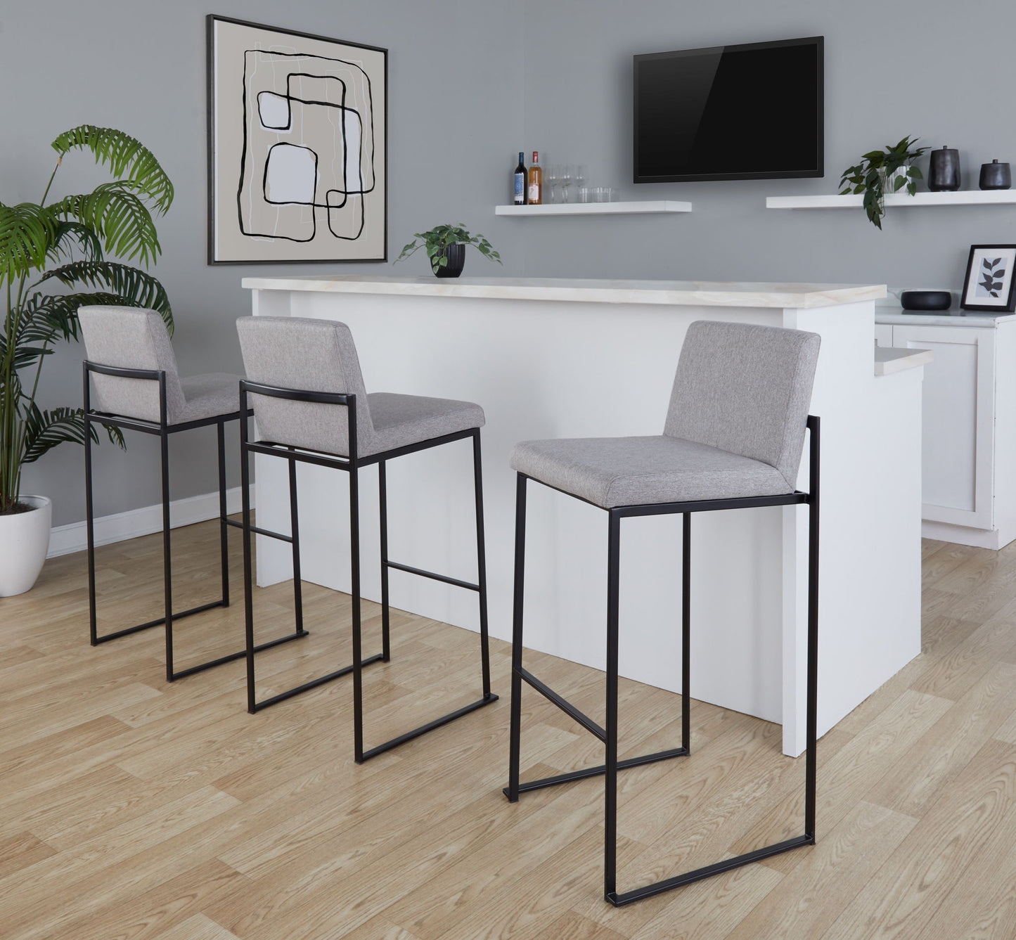 Fuji - Contemporary High Back Barstool Elegant Design