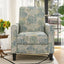 Upholstered Push Back Recliner Chair For Living Room - Blue