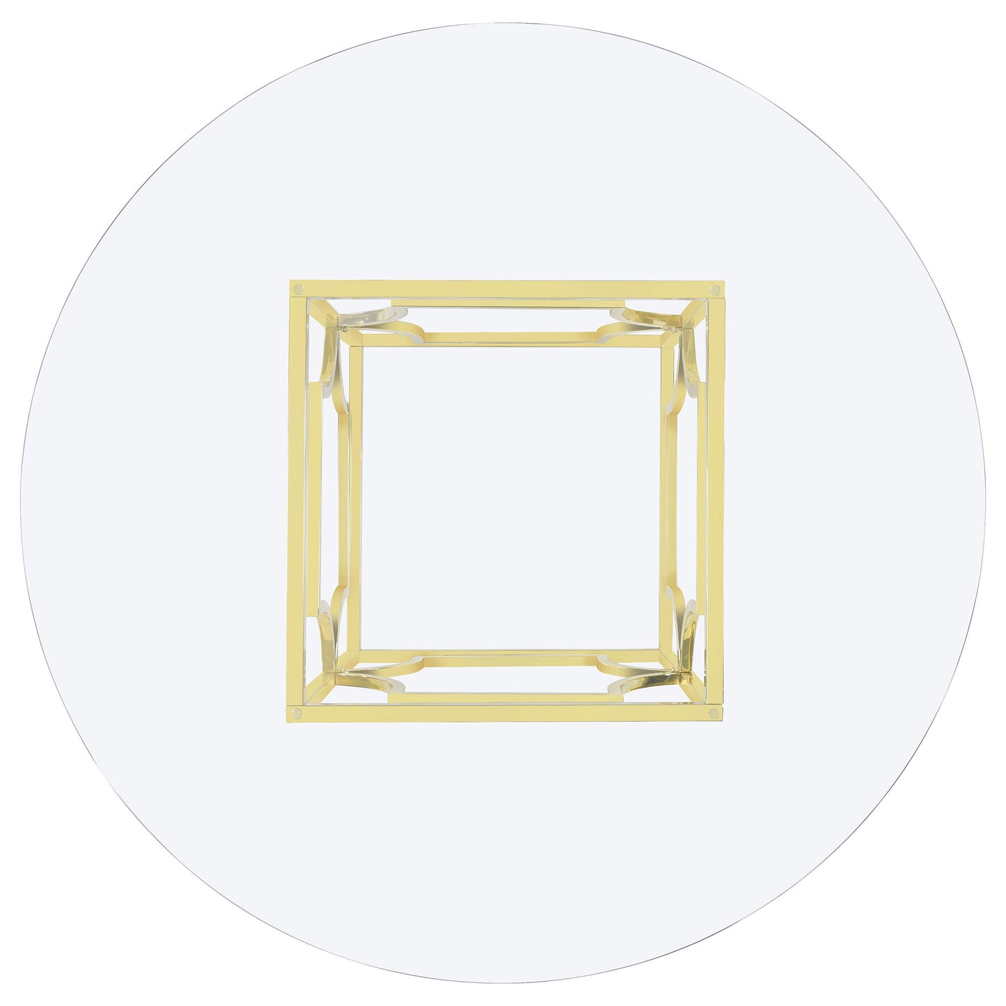 Krista - Round Glass Top Dining Table - Gold