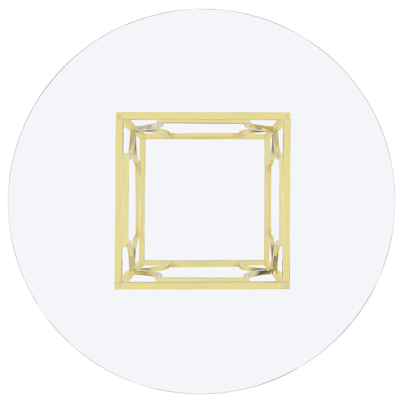 Krista - Round Glass Top Dining Table - Gold