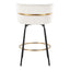 Cinch - Contemporary Fixed Height Counter Stool With Swivel & Round Footrest (Set of 2)