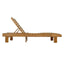 Chaise Lounge With Multi Fold Cushion, 3 Position Adjustable Backrest For Patio - Beige / Teak