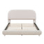 Upholstered Platform Bed With Thick Solid Frame And Stylish Curve-Shaped Design