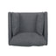 Enchantica - Upholstered Fabric Club Chair With Button Tufted And 2 Accent Pillows
