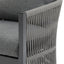 Modern Curved Aluminum Lounge Chair With Stylish Rope Weave Design And Cushioned Comfort For Outdoor