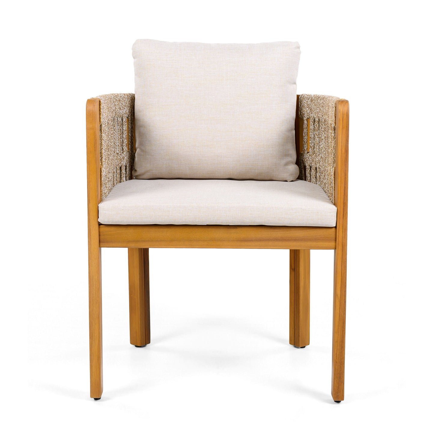 Outdoor Dining Chairs With Mix Rope Handles (Set of 2)
