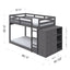 Gaston - Bunk Bed Twin Over Twin With 4 Drawers & 3 Compartments - Gray