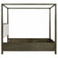 Sundance - Queen Canopy Bed With Upholstered Headboard - Dark Brown